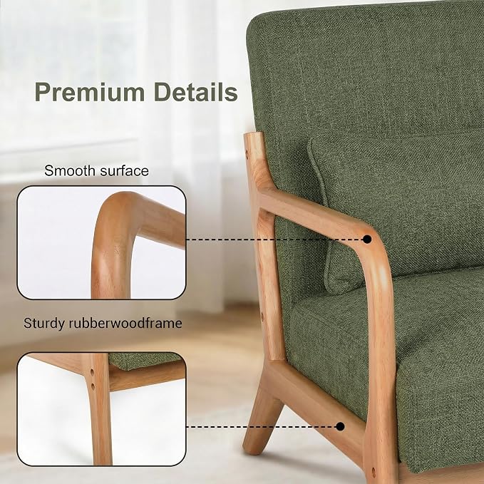 Mid Century Accent Chair, Comfy Arm Chair - Image 6