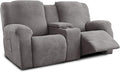 Recliner Loveseat Covers with Console, 6-Piece Stretch Geometric Strokes by Unknown