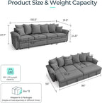 LINSY HOME Oversized Sectional Sleeper Sofa - Image 2