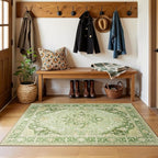 RELEANY Washable Area Rug, Water Repellent, Pet Friendly, Vintage Floral Boho - Image 2