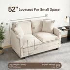 Loveseat Sofa, Comfy Chenille Small Couch - Image 2