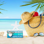 Pinkunn 4 Pcs Summer Table Coastal Theme Decorations Wooden Beach Starfish - Image 5