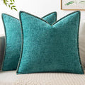 MIULEE Decorative Couch Throw Pillow Covers 22x22 Inch Teal 2 Pack | Farmhouse by MIULEE