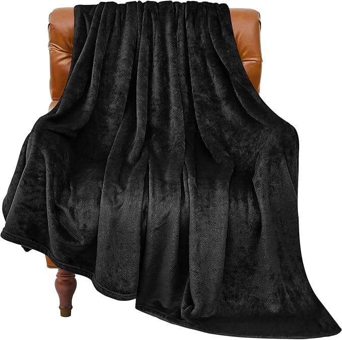BEDELITE Fleece Blanket Soft Plush Twin Size Blanket Black 60"x80" | Ultra Soft by BEDELITE