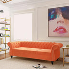 ORRD 2 Piece Living Room Set, Velvet Chesterfield Sofa Loveseat Couch - Image 6