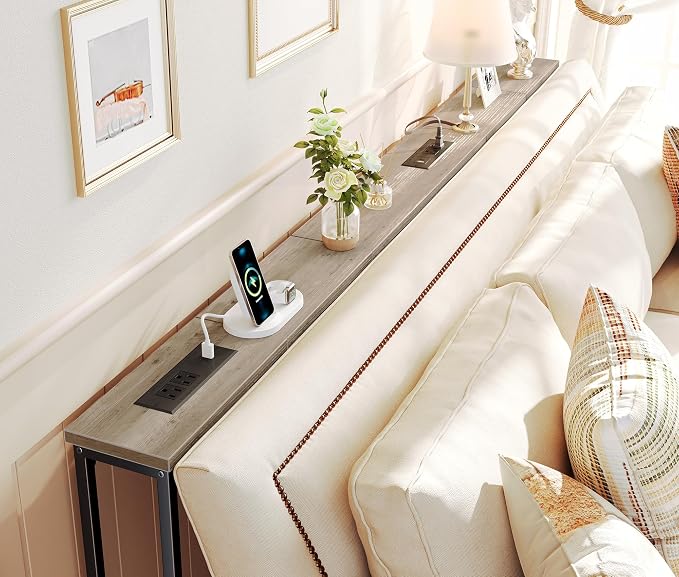 SUPERJARE 78.8 Inch Narrow Console Table - Image 2