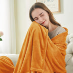 BEDELITE Fleece Blanket Soft Fall Queen Bed Blanket Burnt Orange 90"x90" | - Image 3