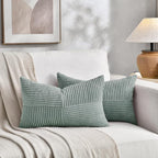 Fancy Homi 2 Packs Grey Blue Lumbar Decorative Throw Pillow Covers 16x28 Inch - Image 5