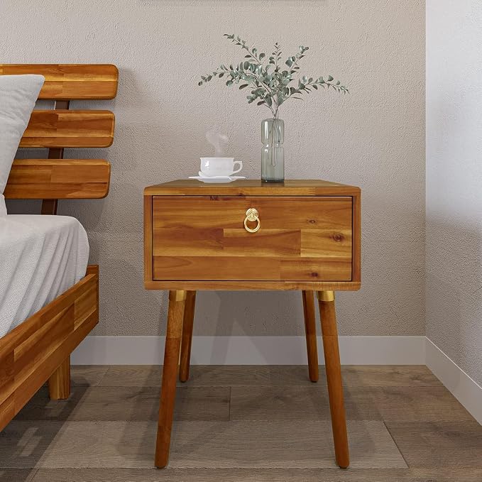 Bme Caden Solid Wood Nightstand/Side Table/End Table, Fully Assembled, - Image 8