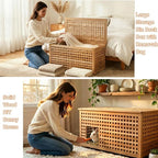 Solid Wood Entryway Bench with Storage, Large storage chest with Removable Bag - Image 6