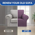 Stretch Chair Sofa Slipcover, Single Couch Cover, Dark Purple | 1-Piece - Image 7