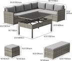 YITAHOME 9 Piece Patio Furniture Set, All-Weather Wicker Outdoor Sectional Sofa - Image 4
