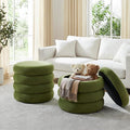 Flouki 19.5" Storage Ottoman Round, Vanity Stools by Flouki
