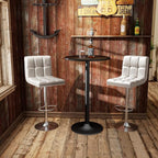 Homall Bar Stools Modern PU Leather Adjustable Swivel Barstools, Armless - Image 7