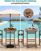 SERWALL Balcony Adirondack Chairs and Table 3 Pieces Set, Adirondack Bar Height - Image 2