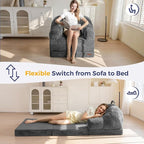 MAXYOYO Folding Sofa Bed with Backrest, Boneless Fold Out Couch Bed with Handle - Image 3