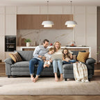 LINSY HOME 157" Modular U-Shaped Sectional Sofa, 4-Seat Corduroy Modern Cloud - Image 6