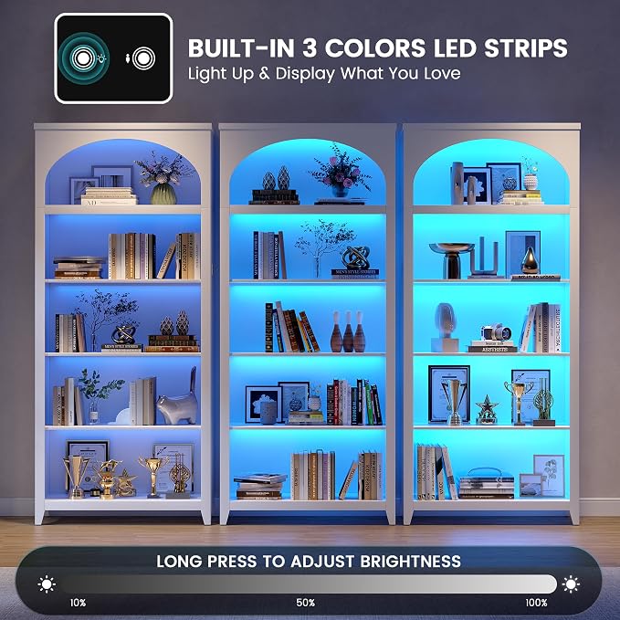 Dystler 5-Tier Arched Bookshelf - Image 4