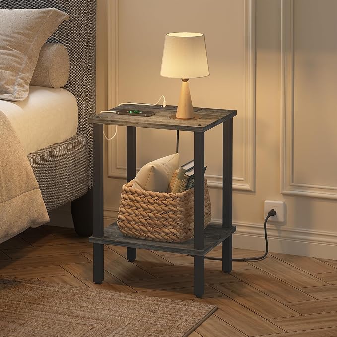 TUTOTAK End Table with Charging Station, Small Side Table with Outlets - Image 8