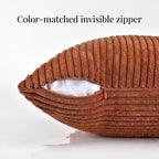 Fancy Homi 2 Packs Rust Samll Decorative Throw Pillow Covers 14x14 Inch - Image 3