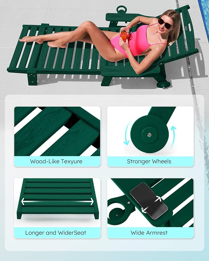 Patio Chaise Lounge Chair Outdoor - Image 5