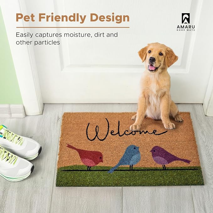 Coir Welcome Mat, Colorful Birds, 24 x 36 in | 100% Natural Coir, Anti-Shedding - Image 7