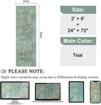 DUKINO 2x6 Runner Rug, Washable Animal Kitchen Rugs Non Slip, Teal | Soft - Image 2