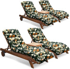 Outdoor Chaise Lounge Chair Cushion Set of 4, Waterproof 74.4 x 22 x 4.7 Inches by Tycdiose