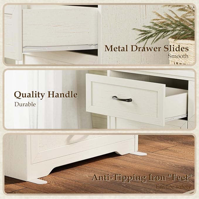AODK Farmhouse Tall 6 Drawer Dresser - Image 5