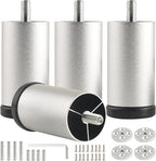 4 Pack Bed Support Legs 3 Inch Silver Furniture Cabinet Metal Legs Replacement by Unknown
