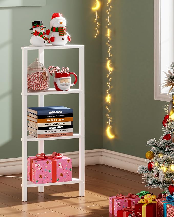TUTOTAK Corner Shelf, 4-Tier Corner Bookshelf - Image 3