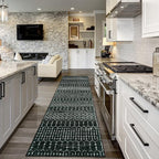 Lahome Moroccan Black Rug 2x8 Washable Non-Skid Kitchen Floor Runner, by Lahome