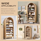 IFGET 71" Tall Arched Bookshelf, 7 Tiers Arch Bookcase - Image 5