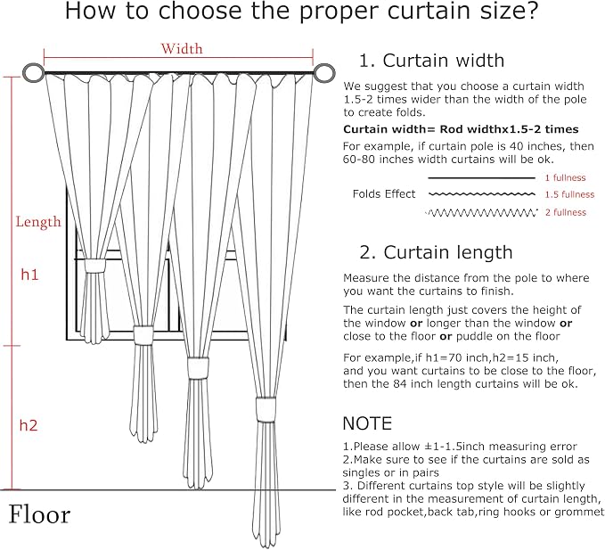 Vision Home White Pinch Pleated Full Blackout Curtains Thermal Insulated Window - Image 6