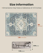 AMADA HOMEFURNISHING 9x12 Washable Area Rug, Low-Profile Large Area Rug - Image 2