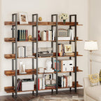 IRONCK Bookcase and Bookshelves Triple Wide 5 Tiers Large Open Shelves - Image 7