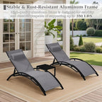 EROMMY Outdoor Chaise Lounge Set of 3, Reclining Patio Chairs - Image 6