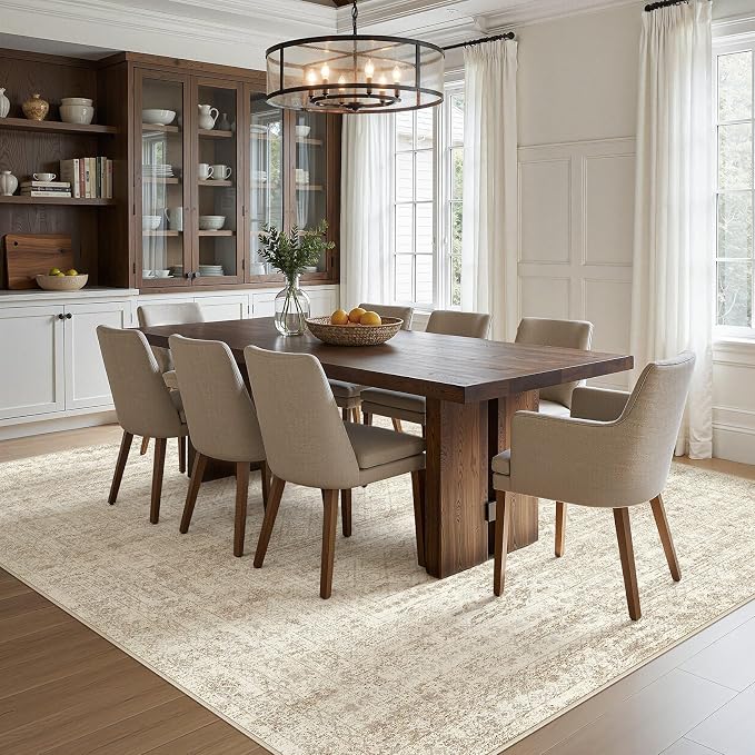 UERMEI Square Area Rugs : Washable 10x10 Neutral Modern Abstract Carpet - Image 5