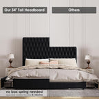 King Size Bed Frame 54" Tall Headboard - Image 5