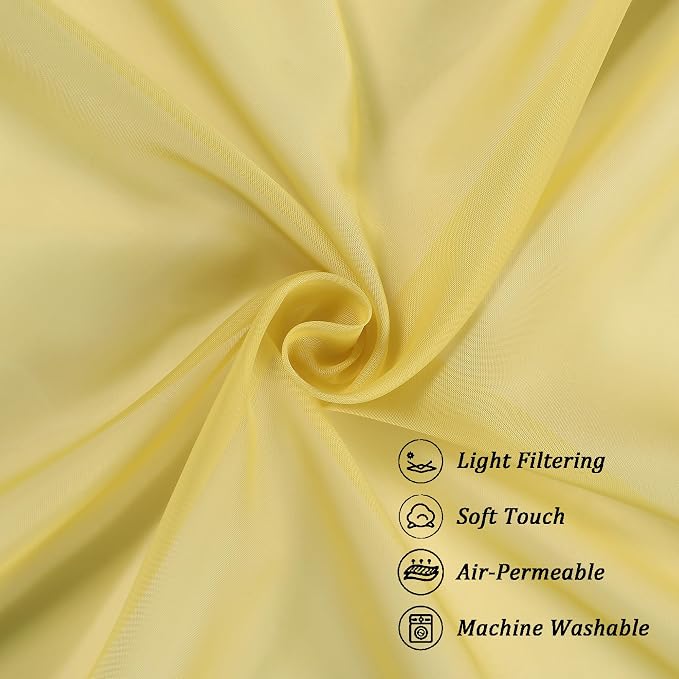 Chyhomenyc Mustard Yellow Sheer Valances - Image 7