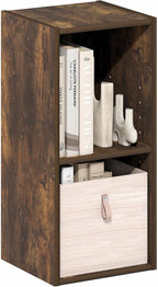 Furinno Fulda Book Shelf, 2-Tier Narrow Bookshelf, Bookcase - Image 4
