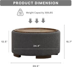 29.5 Inch Round Storage Ottoman Coffee Table, Modern Circle Coffee Table - Image 2