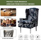 HAOYONG Wing Chair Slipcovers Printed Wingback Chair Covers 2 Pieces Wingback - Image 5