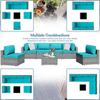 7 Piece Outdoor Patio Furniture Set, All Weather Conversation Set - Image 2
