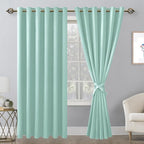 Room Darkening Curtains for Bedroom, 70 x 84 Inches, 2 Panels, Aqua | Thermal - Image 8