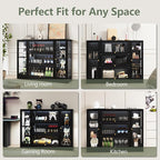 Display Cabinet with Acrylic Glass Doors, Extra Wide Curio Cabinet with LED - Image 8