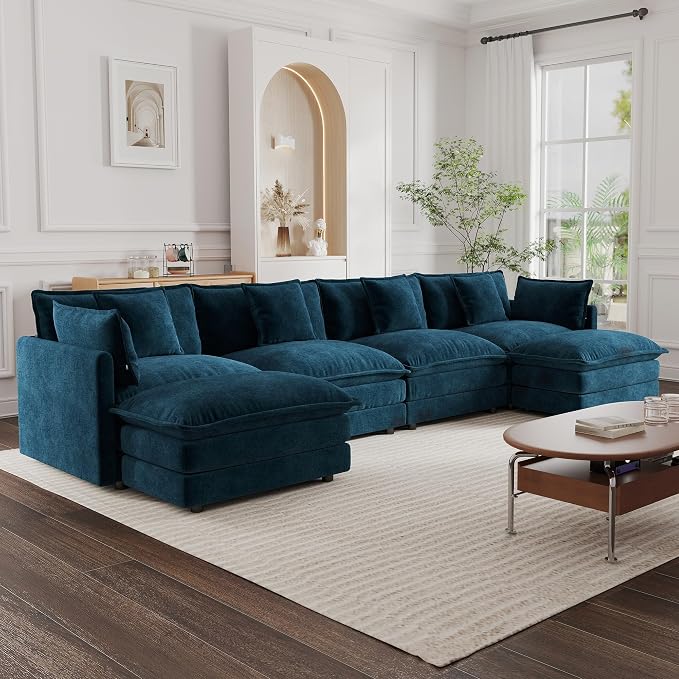 mikibama Modular Sectional Sofa, 146.5 Inch U Shaped Couch Set - Image 8