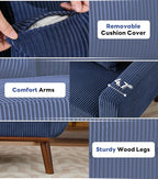 Kingfun 65" Corduroy Love Seat - Image 7