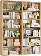 FOTOSOK 6-Tier Open Bookcase and Bookshelf Set of 2, Freestanding Display - Image 8