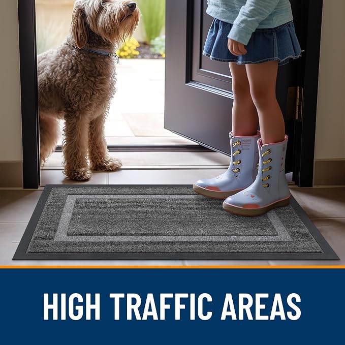 OLANLY Front Door Mat Outside 47x23, All-Season Heavy-Duty Rubber Doormat | - Image 7